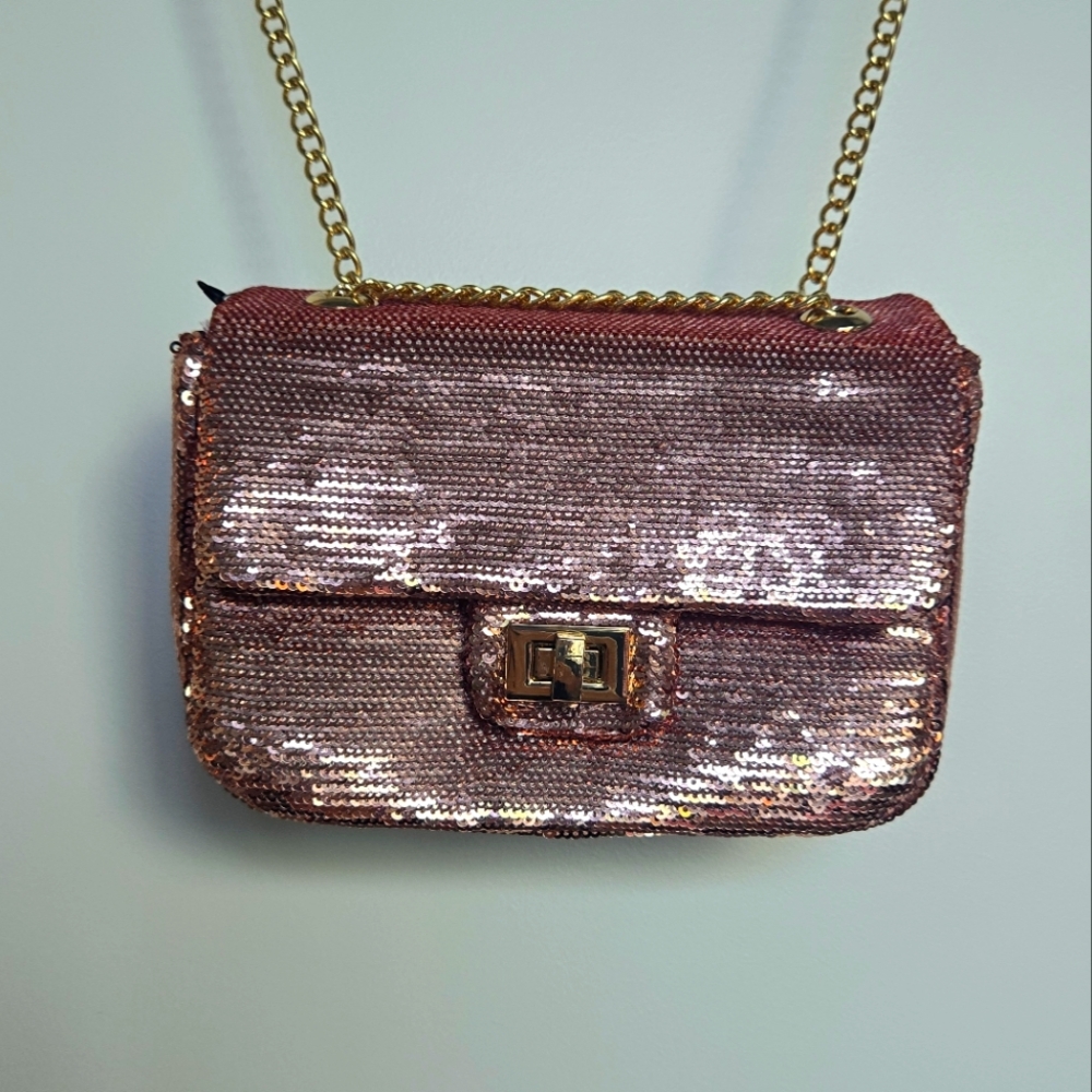 NWT F21 Rose Gold Sequin Purse